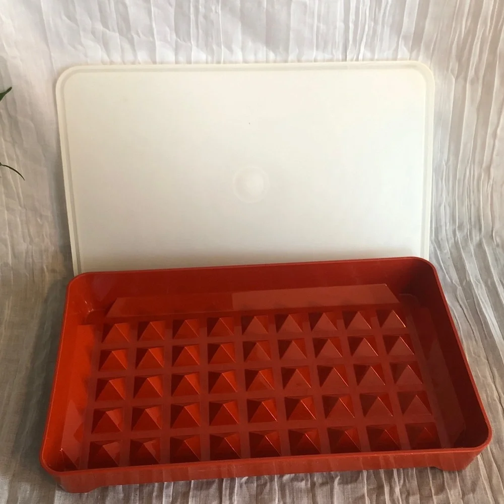 Vintage TUPPERWARE lot of 3-tall Spaghetti storage, bacon keeper, pie storage